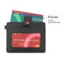New Rfid Slim Card Holders Custom Stamp Logo Pu Leather Card Bag Includes Hanging Strap