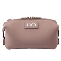 Wholesale Custom Logo Eco Friendly Solid Color Travel Toiletry Makeup Bag Neoprene Cosmetic Bag