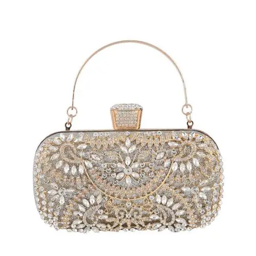 New Luxury 2022 Dinner Bag European And American Ladies Handbag Diamond Banquet Clutch Bag Elegant Crystal Evening Bag