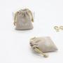 Recycled Natural Hessian Burlap Christmas Gift Coffee Dust Jute Pouch Brown Gray Sack Jute Drawstring Bag