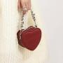 2022 Unique Designer Heart shape bag women's new fashion simple handbag retro red shoulder purses and bags ladies heart leather
