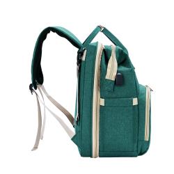 Outdoor Travel Diaper Bags USB Charger Dad Mummy Baby Bag Backpack with Bassinet