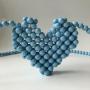 Handmade Mini Candy Color Beaded Heart Crossbody Bag Cute Multicolor Clear Handbag Purse and Messenger Bag for Women