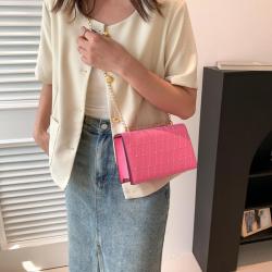HR252 Personalized Rivet Texture Embroidered Thread Bag Women's New Fashion Lingge Chain Solid Color One Shoulder Crossbody Bag