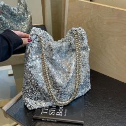 Summer handbag high capacity sequin fabric tote bag fashion bags for women shoulder bag