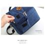 Wholesale Factory Double Deck Cooler Bag Customized Soft Insulated Dual Compartment Reusable Lunch Bag with Shoulder Strap