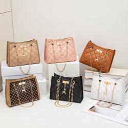 Women's Handbag Single Strap Square Chain Messenger Purses Hot Sale Custom Logo Embroidery Decoration Fashionable Shoulder Bags