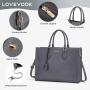 LOVEVOOK 2pcs Custom logo 15.6 In Portable Waterproof PU leather Laptop Tote bag Work Bag for Women Handbag Computer Briefcase