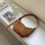 New Design Women Messenger Bag   Simple suede Half Moon Crossbody Bag   Fashion Leisure Shoulder Bag for women