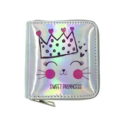 Ins style Holographic leather mini pouch bag custom printing designer wallet for girls