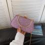 Trend metal handle crossbody bags ladies chain golden rhinestone bags women clutch bag party handbags wholesale