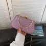 Trend metal handle crossbody bags ladies chain golden rhinestone bags women clutch bag party handbags wholesale