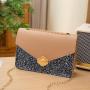 2024 New Fashion Women's Joker PU Shoulder Messenger Bag Wholesale Personalized Sequin Small Square Bag Portable Single Strap