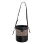 New Style Design Stitching Canvas PU Leather Handbag Retro Hand Bags Ladies Luxury Shoulder Bucket Bag