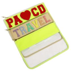 Promotional Gift Custom DIY Letter Patches Transparent Make Up Bag Clear Cosmetic Brush Bag PVC  Pouches