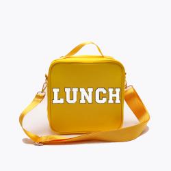 Keymay Stock Yellow Lunch Box Bag Portable Shoulder Adults Travel Picnic Working Cooler Bag School Insulated Lunch Bag For Kids