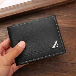 New men's wallet short business casual horizontal wallet fashion large capacity soft leather wallet