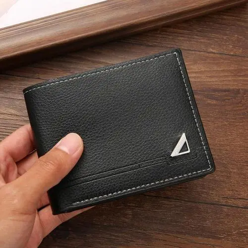 New men's wallet short business casual horizontal wallet fashion large capacity soft leather wallet