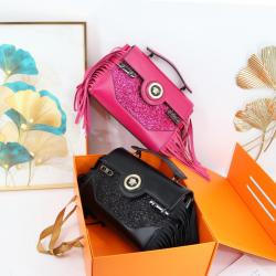 2023 new Tassels ladies bags personality and punk handbag for women glisten material female crossbody bags factory 28 cm