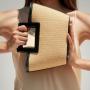 2023 new design Straw Basket Bag Woven Tote Bag for Summer Beach PU Leather Strap Raffia Handbag for Women