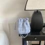New Drawstring PU Soft Leather Pleated Bag Ladies Large Capacity Trendy Women's Bucket Bags Shoulder Bag for Women