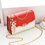 Stylish Versatile Golden Chain Strap Ladies Designer Purse Bowknot-decoration Cross Body Messenger Bags For Women