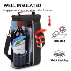 2 Bottle Wine Carrier Bag Tote Insulated champagne tote bag Waterproof picnic BOX  wine cooler bag