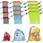 Wholesale Nylon Mesh Drawstring Bag With Clips For Swimming Collecting Toys Laundry Sports Gym Beach Travel
