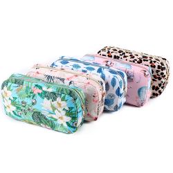 Tropical Bohemian Floral Nylon Pouches Balloon Flamingo Leaves Leopard Printed Waterproof Cosmetic Purse Floral Makeup Bags