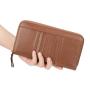 RFID Durable Man Long Wallet Slim leather wallet for men credit card holder multi-function money clip wallet zipper around