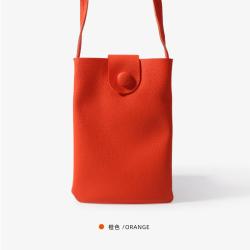 New Fashionable PU Mobile Phone Bag for Ladies Mini Small Crowd Joker Simple Cute Sling Design Portable Solid Color Wholesale