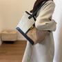 ZWY346 Wholesale New Women Color Blocking Tote Bag PU Daily Elegant Fashion Shoulder Bag Zippered Interior Pocket Girl Handbag