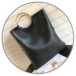 Factory Ready To Ship Pu Leather Women Handbag Shopping Tote Bag Crossbody Clutch   2 Pcs Lady Handbag