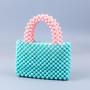 New Style 2024 Acrylic resin beads Colorful Small zipper Square Handmade Pearl Tote Bag Fashion Women Mini Beaded Handbags