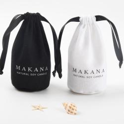 Round Bottom Cotton Linen Drawstring Packaging Pouch Luxury Cotton Canvas Makeup Cosmetic Bag