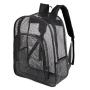 Gelory Heavy Duty Mesh Backpack Black See Through College Student Backpack for Commuting Swimming Travel Beach Outdoor