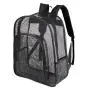 Gelory Heavy Duty Mesh Backpack Black See Through College Student Backpack for Commuting Swimming Travel Beach Outdoor