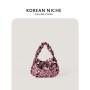 2024 Polyester Sequins Backpack Hardness Moderate Handbags Four Seasons Versatile Hand Shoulder Bag