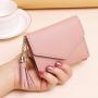 New tassel pendant with lychee pattern wallet card bag