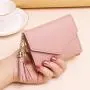 New tassel pendant with lychee pattern wallet card bag