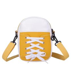 HR321 Mini INS Spliced Canvas Crossbody Bag Canvas Shoe Shape Outdoor Hanging Women's Bag New Students Shoulder Small Square Bag
