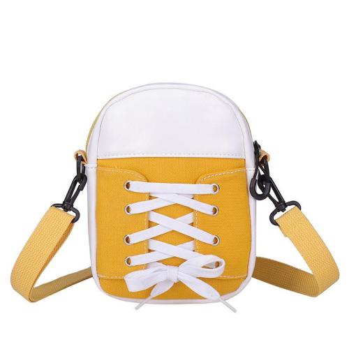 HR321 Mini INS Spliced Canvas Crossbody Bag Canvas Shoe Shape Outdoor Hanging Women's Bag New Students Shoulder Small Square Bag