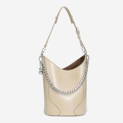 Guangzhou Factory Customize Luxury Faux Leather Women Shoulder Bag Fashion 2024 Latest Bucket Handbags With Nice Chain