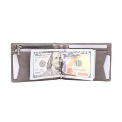 RFID Money Clip Slim Wallet Card Wallets for Men with Zipper Coin Pocket