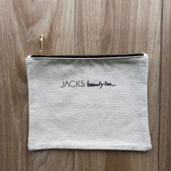 Thick Canvas Natural Black Zipper Pouch Cosmetic Zipper Bag