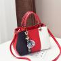Women Luxury Designer Fashion With Pom Pon Crossbody Bags PU Ladies Hanging Decoration Purses Checks Zipper Square Handbag
