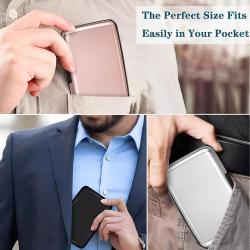 HR520 Hot Selling RFID Aluminum Wallet Card Box Portable Handheld Bank Card Holders Fashion Wallet Anti-theft Business Card Case