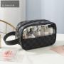 Custom Logo Transparent Make Up Bag Portable Beauty 3pcs Clear Makeup Set Bag Organizer trousse de toilette voyage