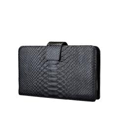 OEM ODM Customized Designer Mens Luxury Genuine Snake Skin Snakeskin Leather Clutch Wallet Bag For Men