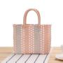 ZR783 Bucket Handbag Beach Bag Women Fashion Plastics Handmade Color Woven Summer Messenger Crossbody Bag Girls Lady Straw Bag